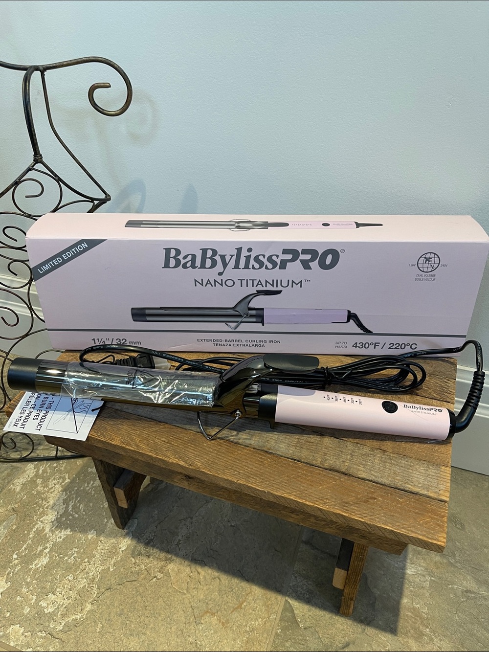 🆕 BABYLISSPRO NANO TITANIUM LIMITED EDITION 1.25″ EXTENDED-BARREL CURLING IRON